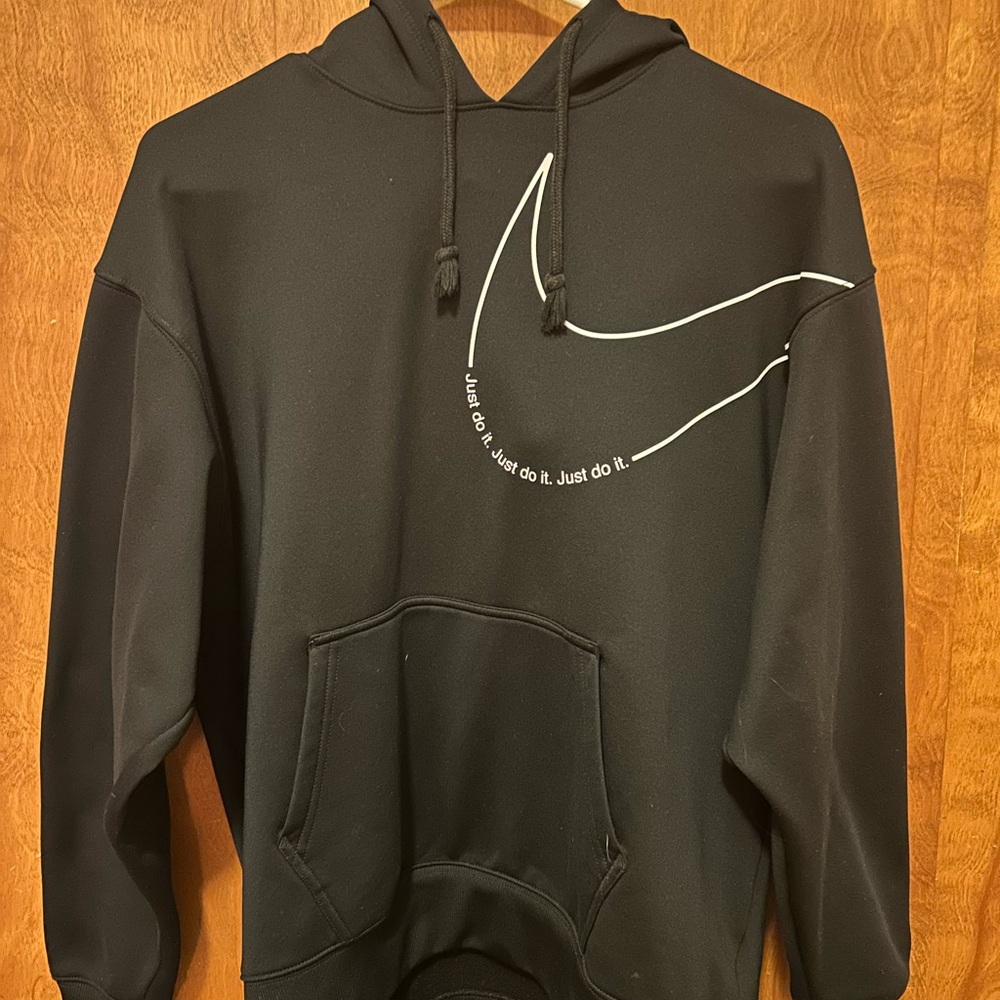 Nike Black Hoodie with White Swoosh